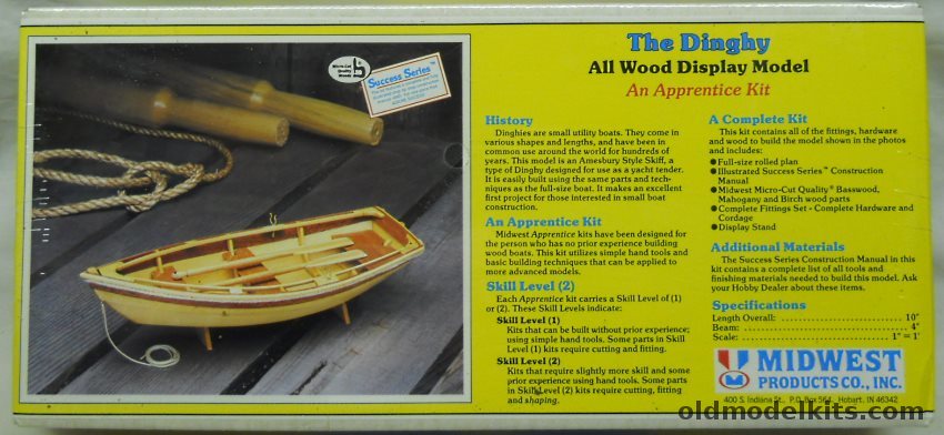 Midwest 1/12 The Dinghy Amesbury Style Skiff - Success Series, 950 plastic model kit